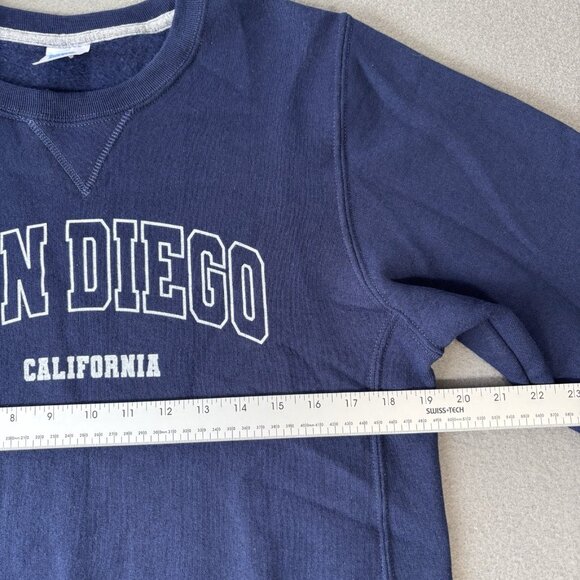 Y2K Russell San Diego California Crewneck Sweatshirt Unisex S Navy USA College - Picture 7 of 14